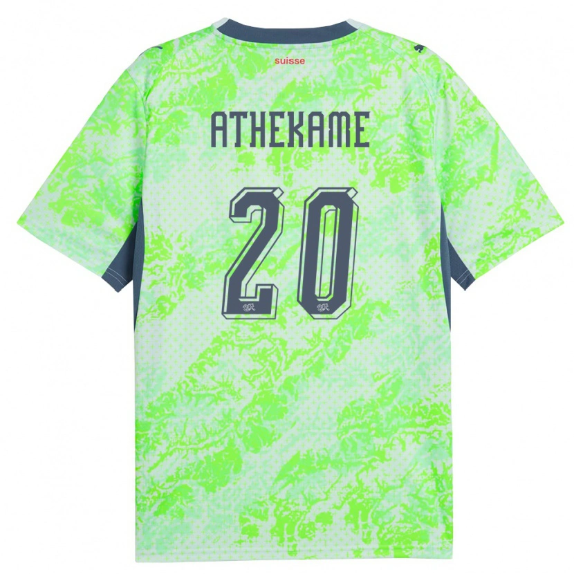 Danxen Kid Switzerland Zachary Athekame #20 Green Navy Away Jersey 26-28 T-Shirt