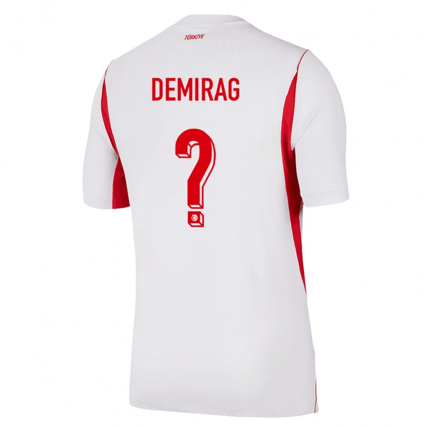 Danxen Kid Turkey Bilal Demirağ #0 White Red Burgundy Away Jersey 26-28 T-Shirt