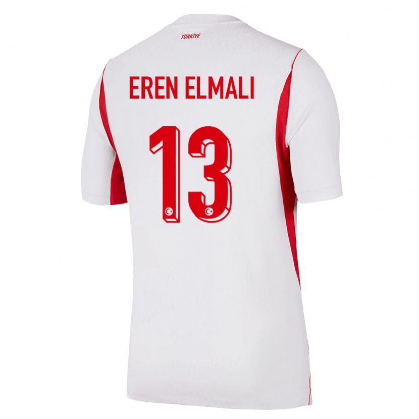 Danxen Kid Turkey Eren Elmalı #13 White Red Burgundy Away Jersey 26-28 T-Shirt