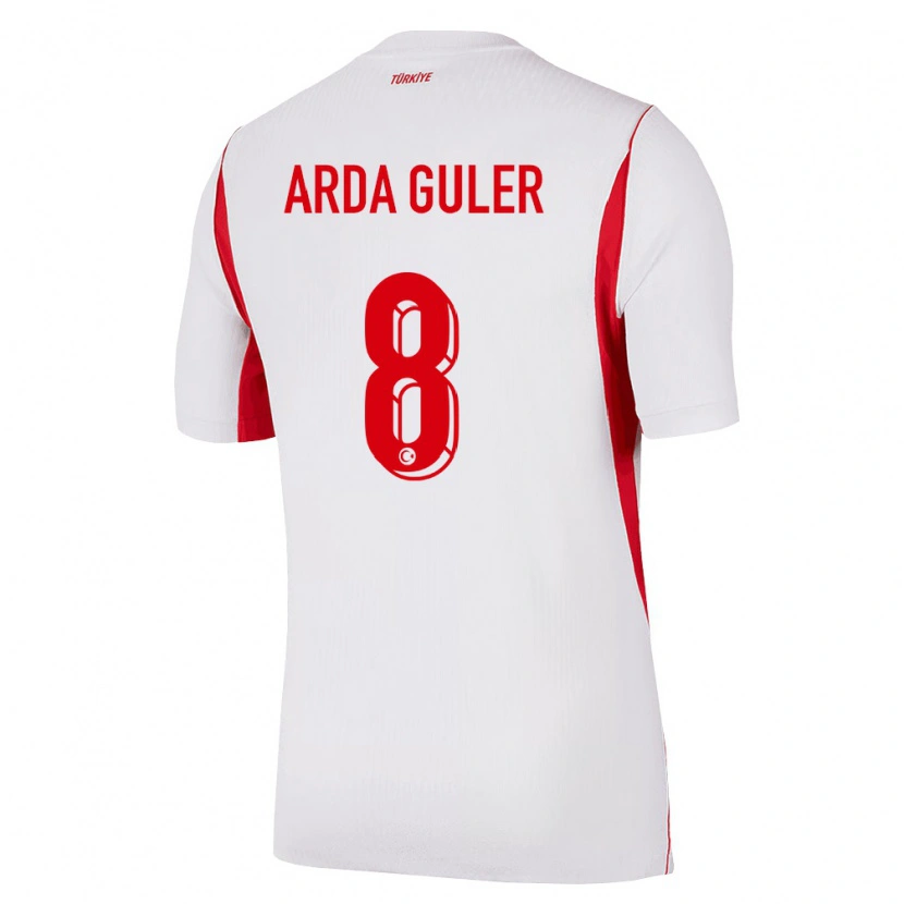 Danxen Kid Turkey Arda Güler #8 White Red Burgundy Away Jersey 26-28 T-Shirt