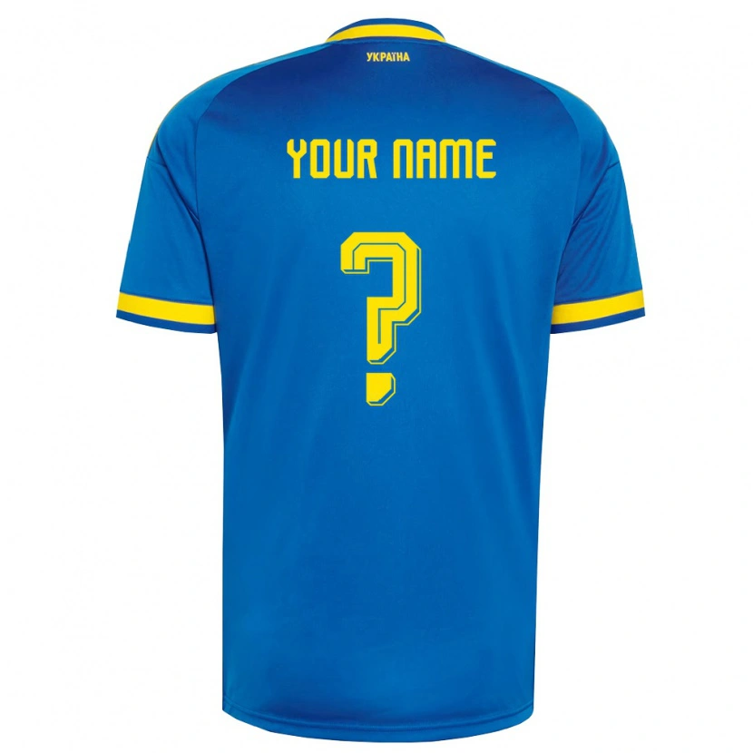 Danxen Kid Ukraine Your Name #0 Blue Yellow Navy Away Jersey 26-28 T-Shirt
