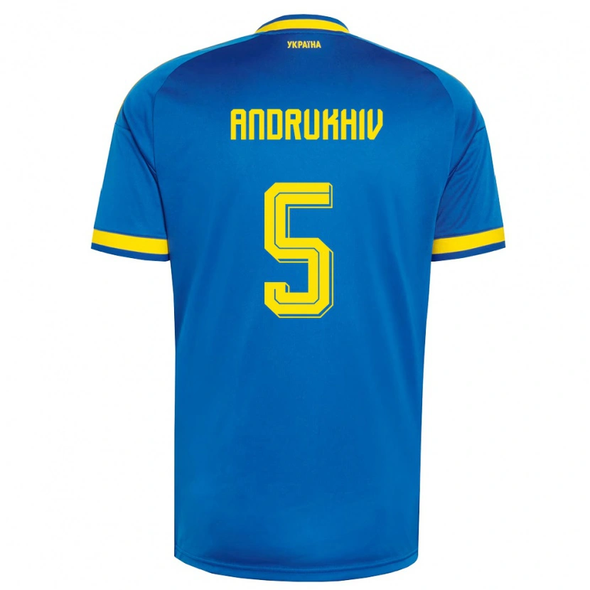 Danxen Kid Ukraine Veronika Andrukhiv #5 Blue Yellow Navy Away Jersey 26-28 T-Shirt