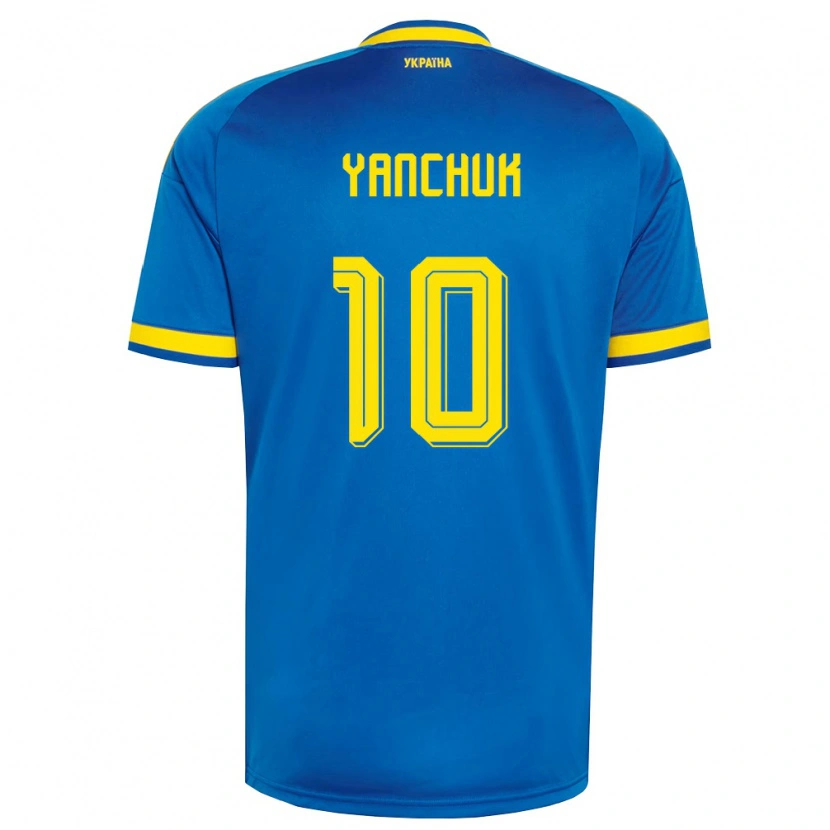 Danxen Kid Ukraine Polina Yanchuk #10 Blue Yellow Navy Away Jersey 26-28 T-Shirt
