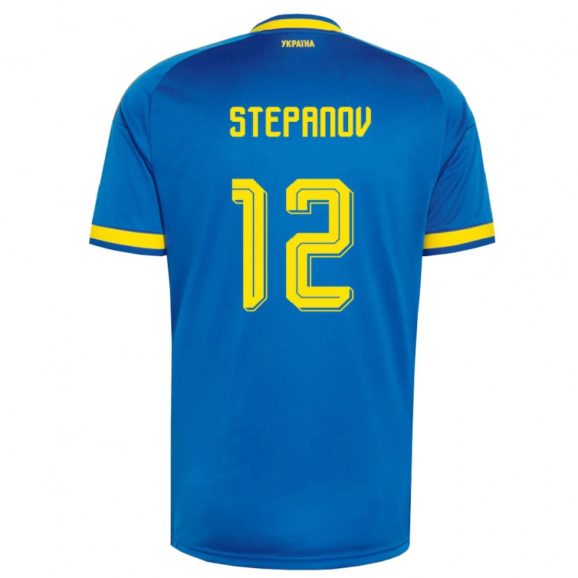 Danxen Kid Ukraine Oleksandr Stepanov #12 Blue Yellow Navy Away Jersey 26-28 T-Shirt