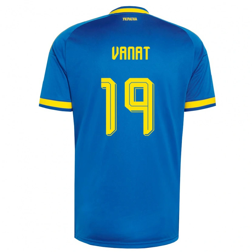 Danxen Kid Ukraine Vladyslav Vanat #19 Blue Yellow Navy Away Jersey 26-28 T-Shirt