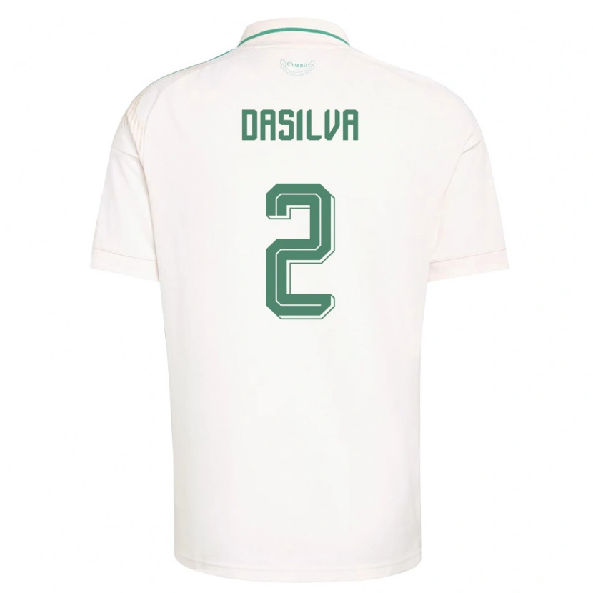 Danxen Kid Wales Jay Dasilva #2 White Brown Green Away Jersey 26-28 T-Shirt