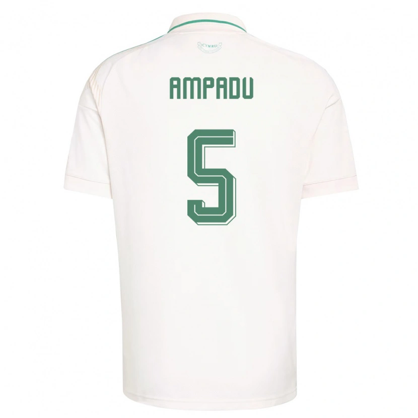 Danxen Kid Wales Ethan Ampadu #5 White Brown Green Away Jersey 26-28 T-Shirt