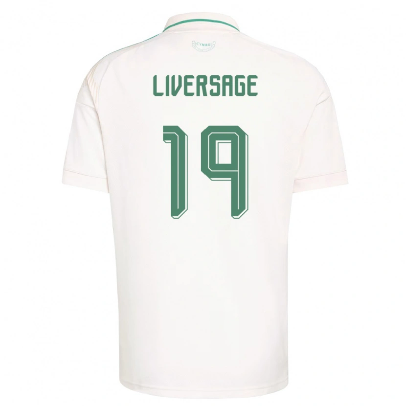 Danxen Kid Wales Leon Liversage #19 White Brown Green Away Jersey 26-28 T-Shirt