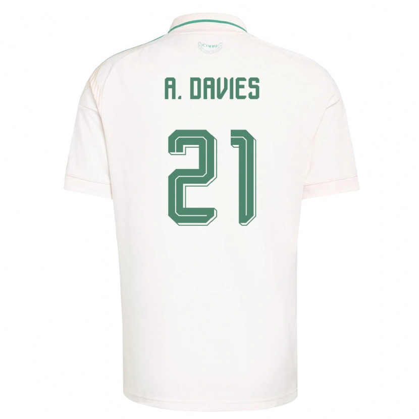Danxen Kid Wales Adam Davies #21 White Brown Green Away Jersey 26-28 T-Shirt