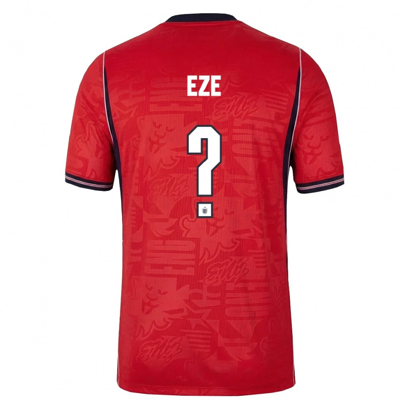 Danxen Kid England David Eze #0 Red Navy White Away Jersey 26-28 T-Shirt