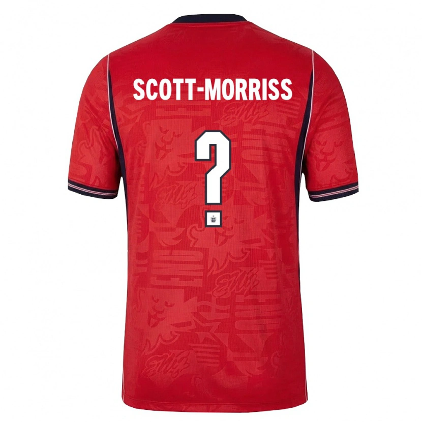 Danxen Kid England Gus Scott-Morriss #0 Red Navy White Away Jersey 26-28 T-Shirt