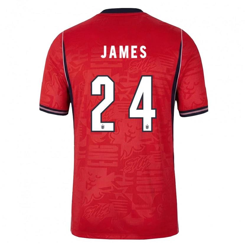 Danxen Kid England Reece James #24 Red Navy White Away Jersey 26-28 T-Shirt