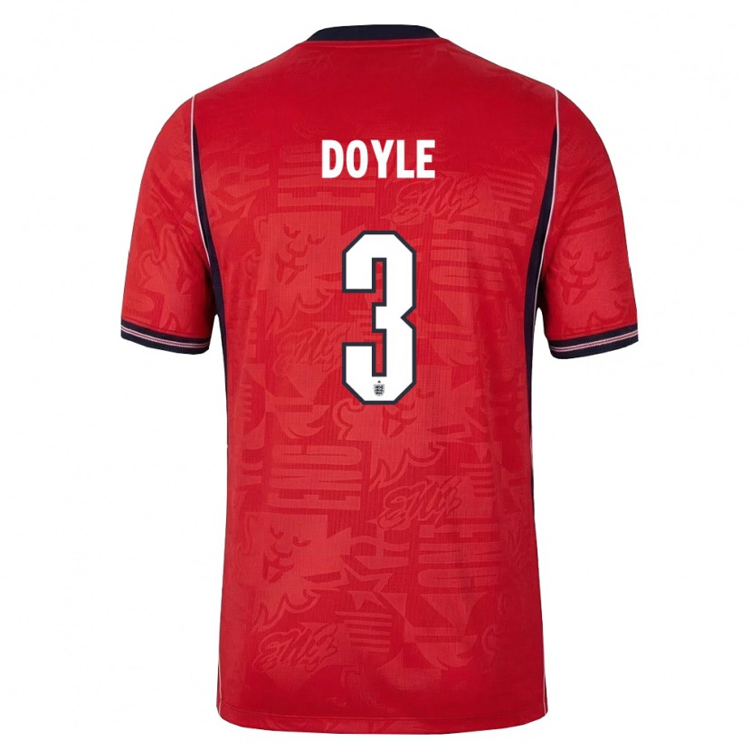 Danxen Kid England Callum Doyle #3 Red Navy White Away Jersey 26-28 T-Shirt