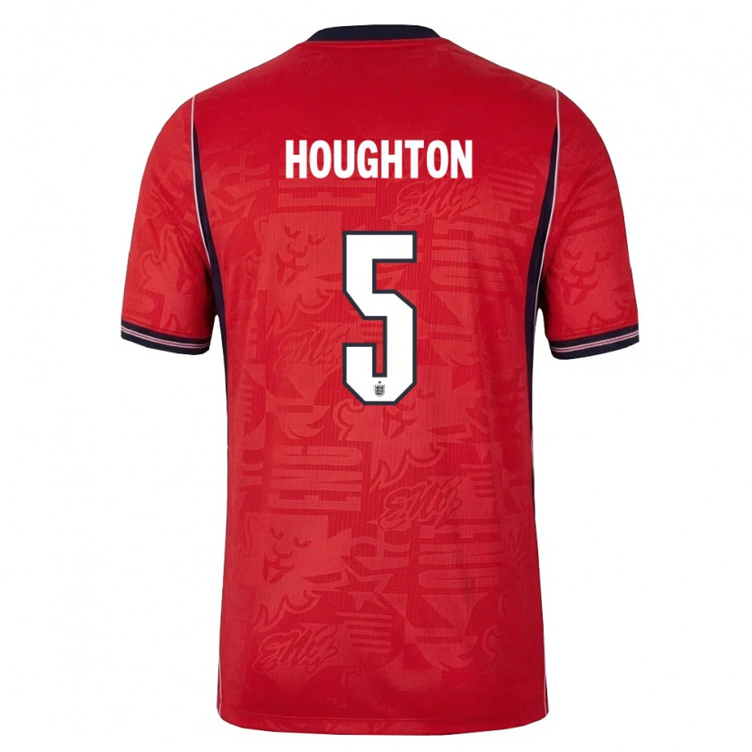 Danxen Kid England Steph Houghton #5 Red Navy White Away Jersey 26-28 T-Shirt