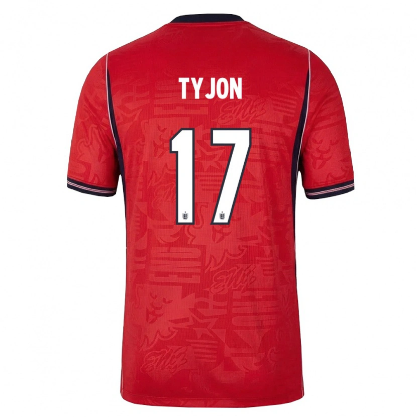Danxen Kid England Igor Tyjon #17 Red Navy White Away Jersey 26-28 T-Shirt