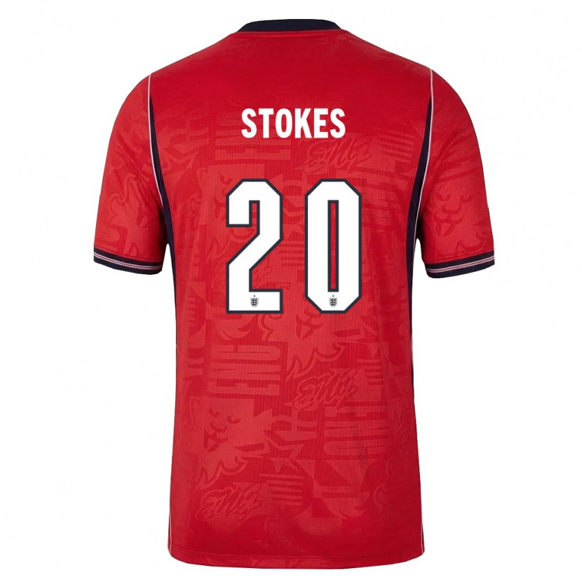 Danxen Kid England Demi Stokes #20 Red Navy White Away Jersey 26-28 T-Shirt