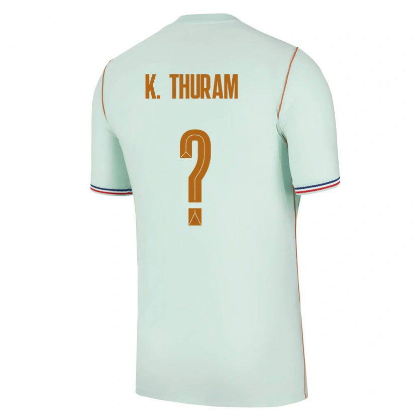 Danxen Kid France Khéphren Thuram #0 Green Gold Away Jersey 26-28 T-Shirt