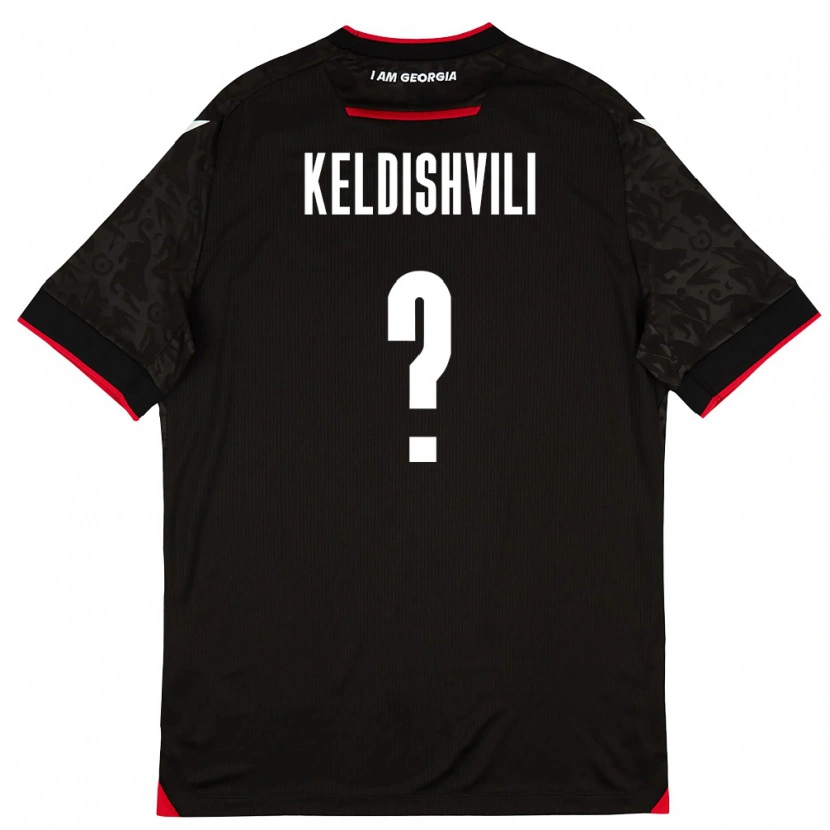 Danxen Kid Georgia Davit Keldishvili #0 Black White Red Away Jersey 26-28 T-Shirt