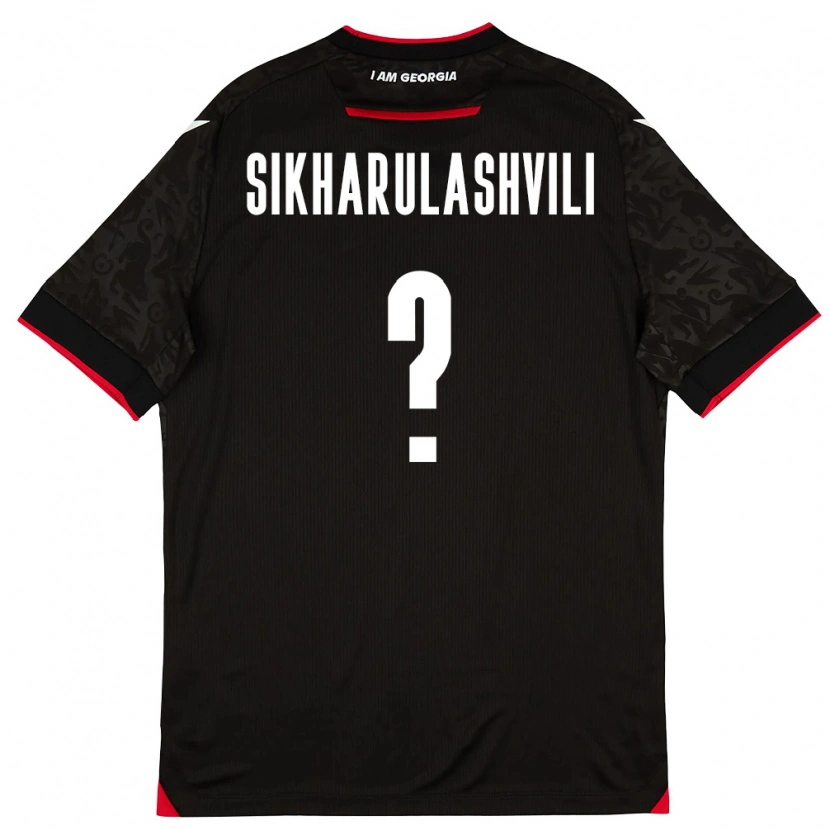 Danxen Kid Georgia Nika Sikharulashvili #0 Black White Red Away Jersey 26-28 T-Shirt