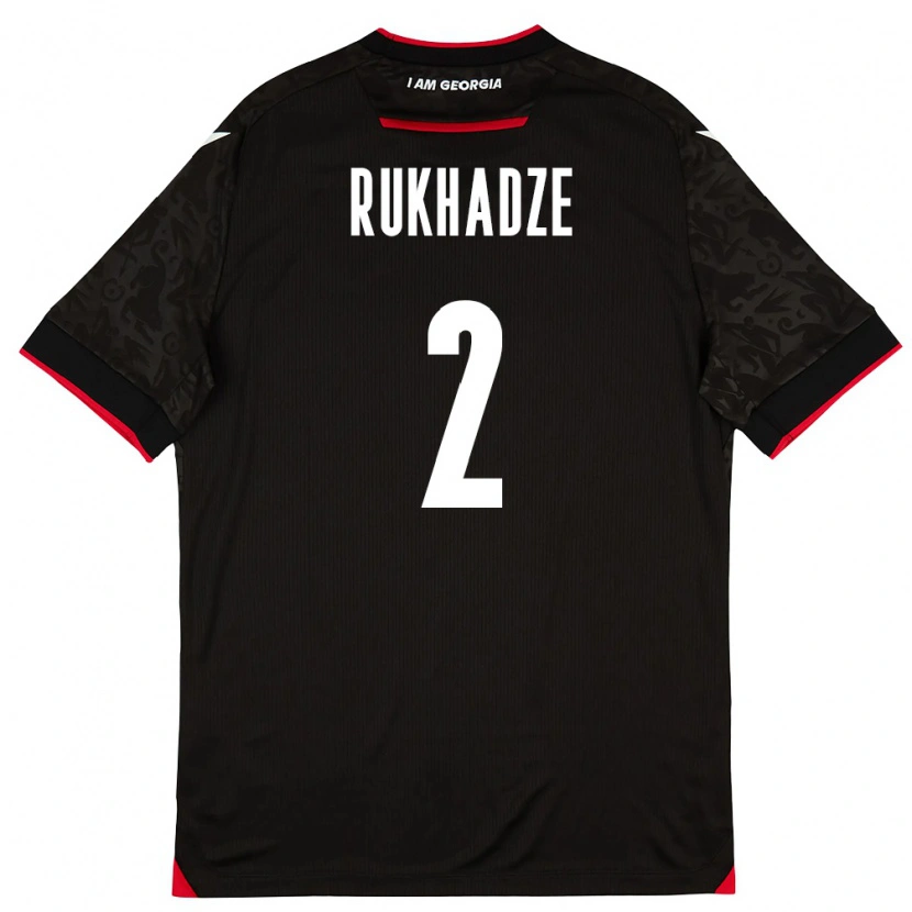 Danxen Kid Georgia Zurab Rukhadze #2 Black White Red Away Jersey 26-28 T-Shirt
