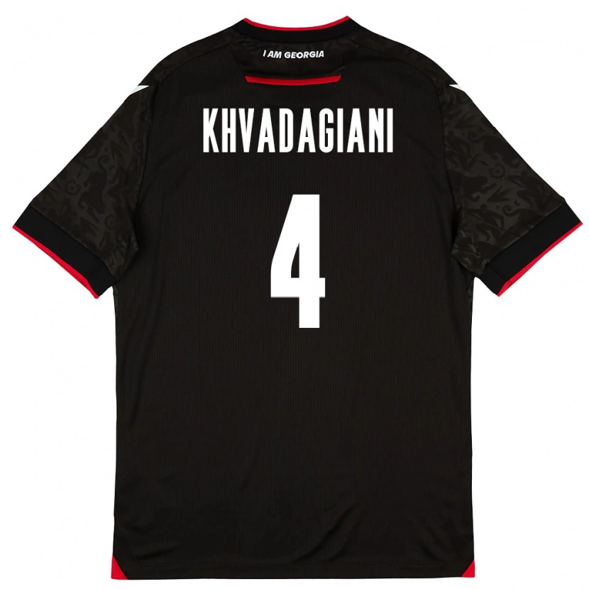 Danxen Kid Georgia Saba Khvadagiani #4 Black White Red Away Jersey 26-28 T-Shirt