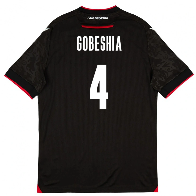 Danxen Kid Georgia Tengo Gobeshia #4 Black White Red Away Jersey 26-28 T-Shirt
