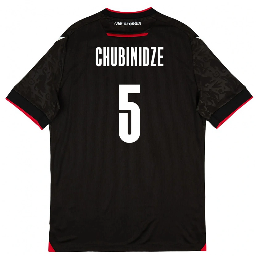 Danxen Kid Georgia George Chubinidze #5 Black White Red Away Jersey 26-28 T-Shirt