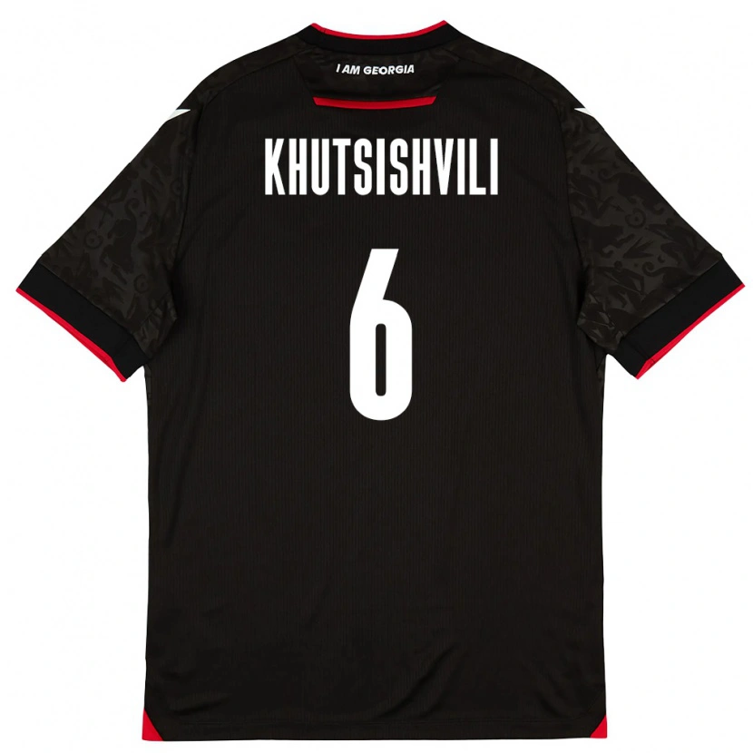 Danxen Kid Georgia Lasha Khutsishvili #6 Black White Red Away Jersey 26-28 T-Shirt