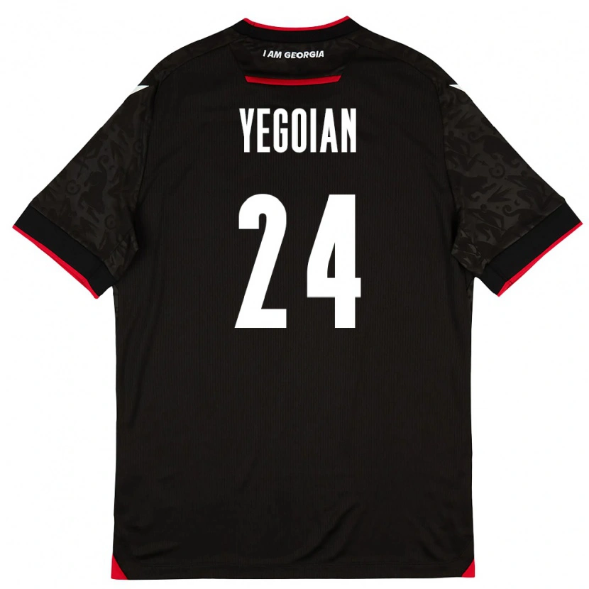 Danxen Kid Georgia Irakli Yegoian #24 Black White Red Away Jersey 26-28 T-Shirt