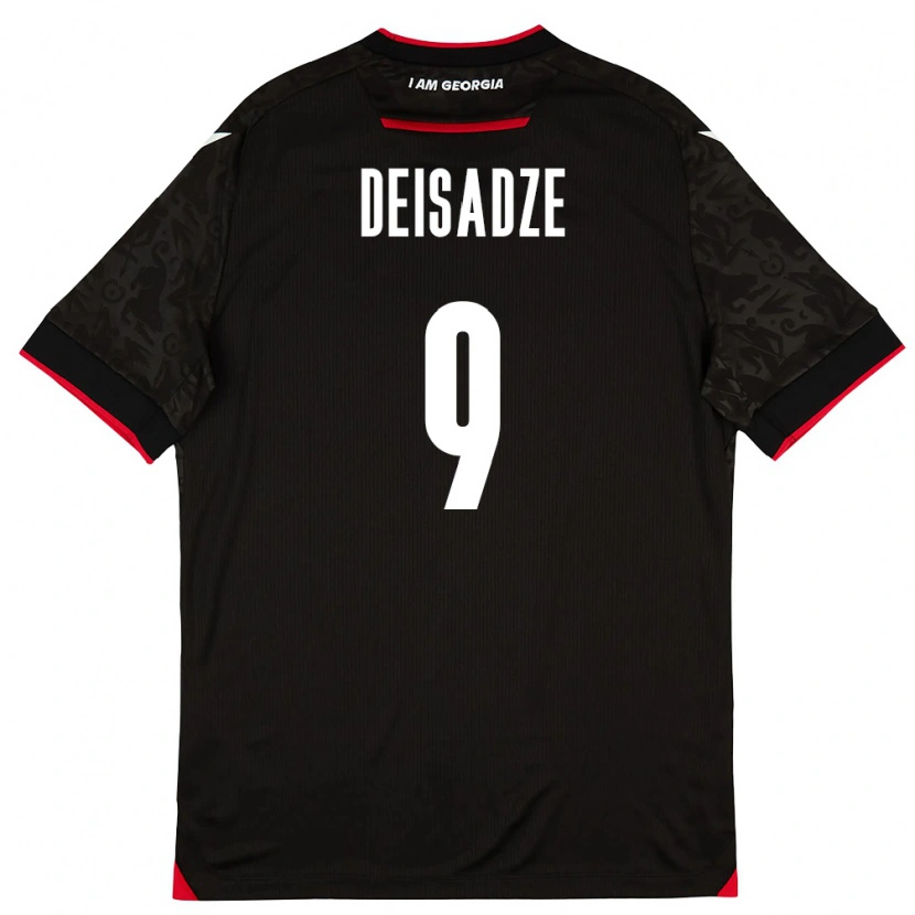 Danxen Kid Georgia Diego Deisadze #9 Black White Red Away Jersey 26-28 T-Shirt
