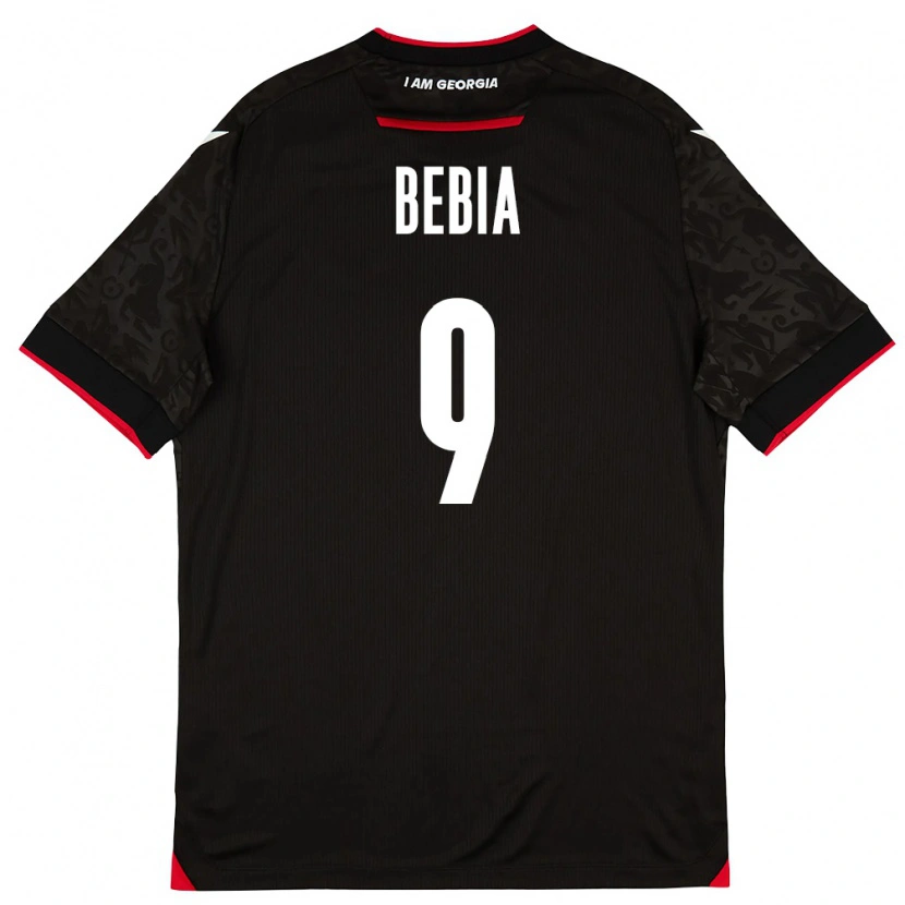 Danxen Kid Georgia Maiko Bebia #9 Black White Red Away Jersey 26-28 T-Shirt