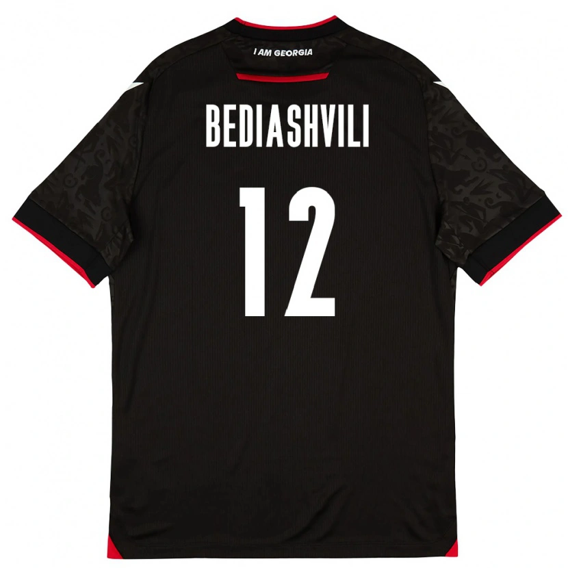 Danxen Kid Georgia Giorgi Bediashvili #12 Black White Red Away Jersey 26-28 T-Shirt