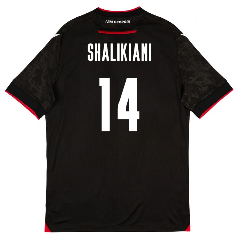 Danxen Kid Georgia Nikoloz Shalikiani #14 Black White Red Away Jersey 26-28 T-Shirt