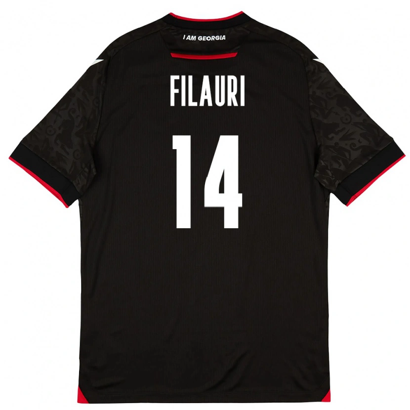 Danxen Kid Georgia Tornike Filauri #14 Black White Red Away Jersey 26-28 T-Shirt