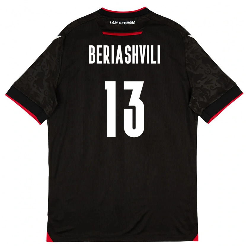 Danxen Kid Georgia Ilia Beriashvili #13 Black White Red Away Jersey 26-28 T-Shirt