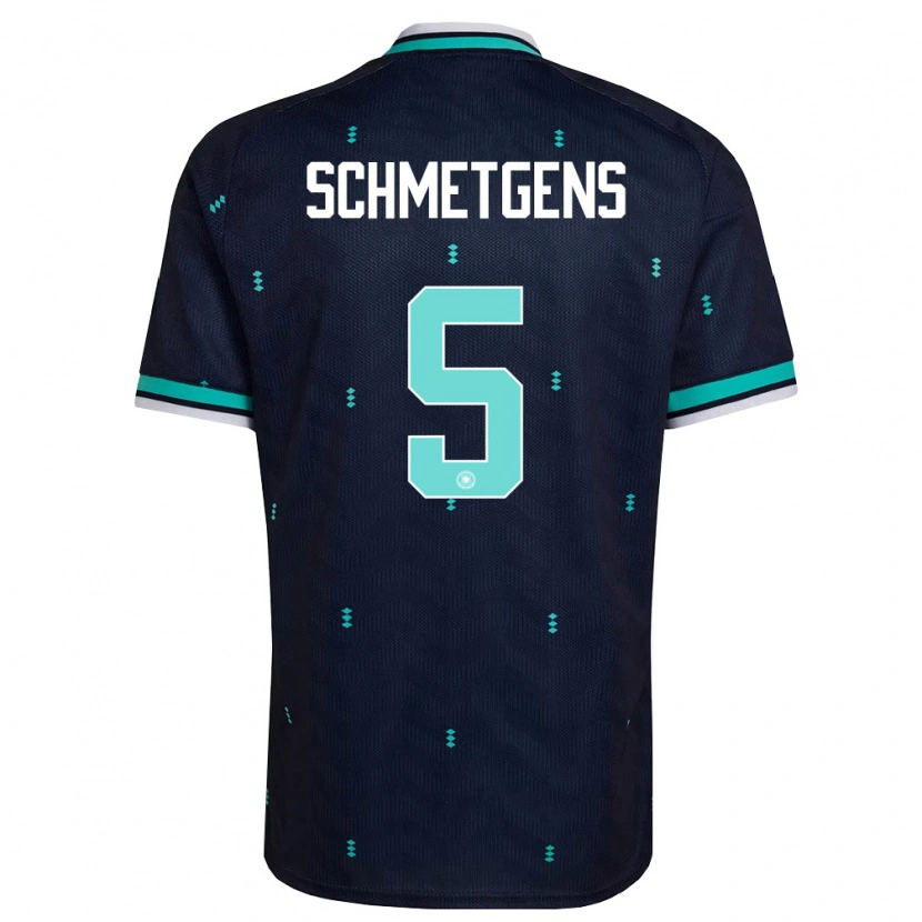 Danxen Kid Germany Mick Schmetgens #5 Navy Sky Blue White Away Jersey 26-28 T-Shirt