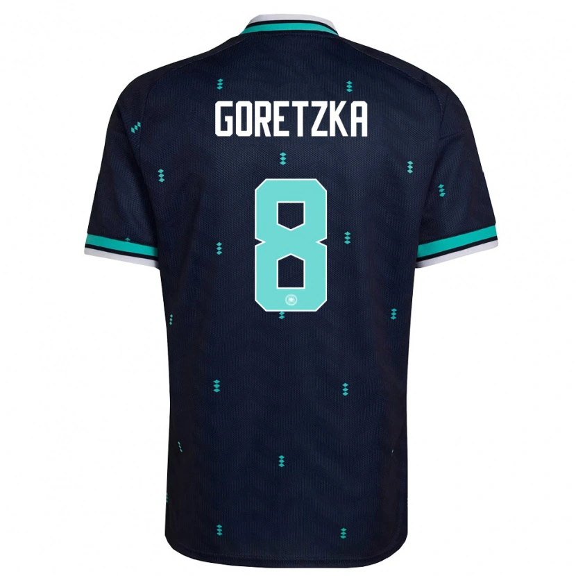 Danxen Kid Germany Leon Goretzka #8 Navy Sky Blue White Away Jersey 26-28 T-Shirt