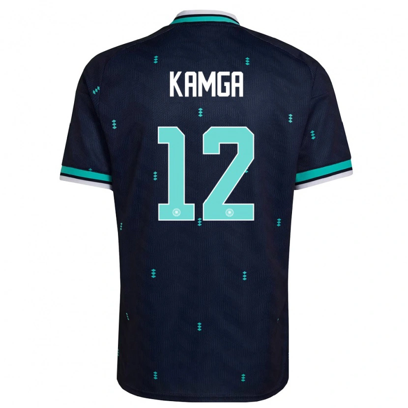 Danxen Kid Germany Enis Kamga #12 Navy Sky Blue White Away Jersey 26-28 T-Shirt