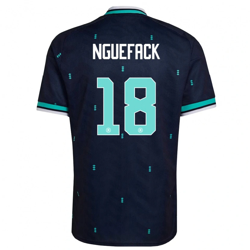 Danxen Kid Germany Mathieu Nguefack #18 Navy Sky Blue White Away Jersey 26-28 T-Shirt
