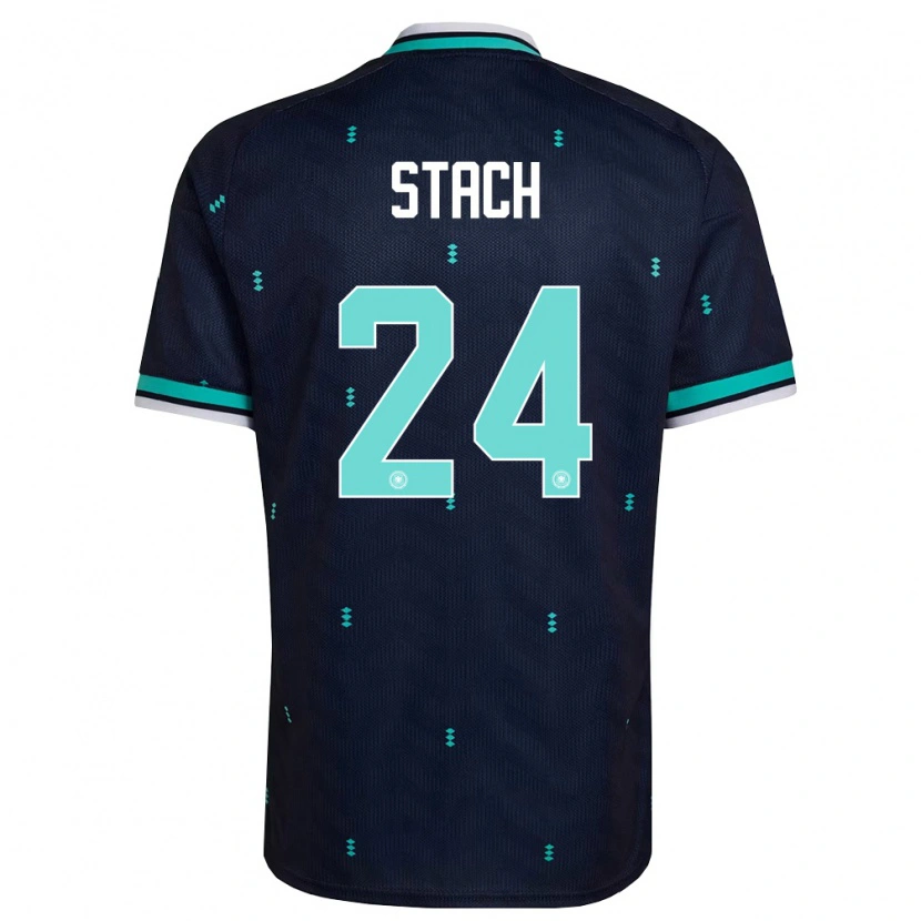 Danxen Kid Germany Anton Stach #24 Navy Sky Blue White Away Jersey 26-28 T-Shirt