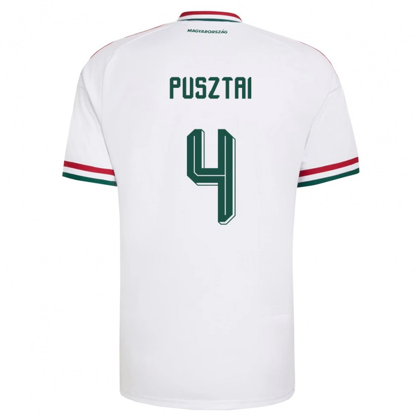 Danxen Kid Hungary Sára Pusztai #4 White Red Green Away Jersey 26-28 T-Shirt