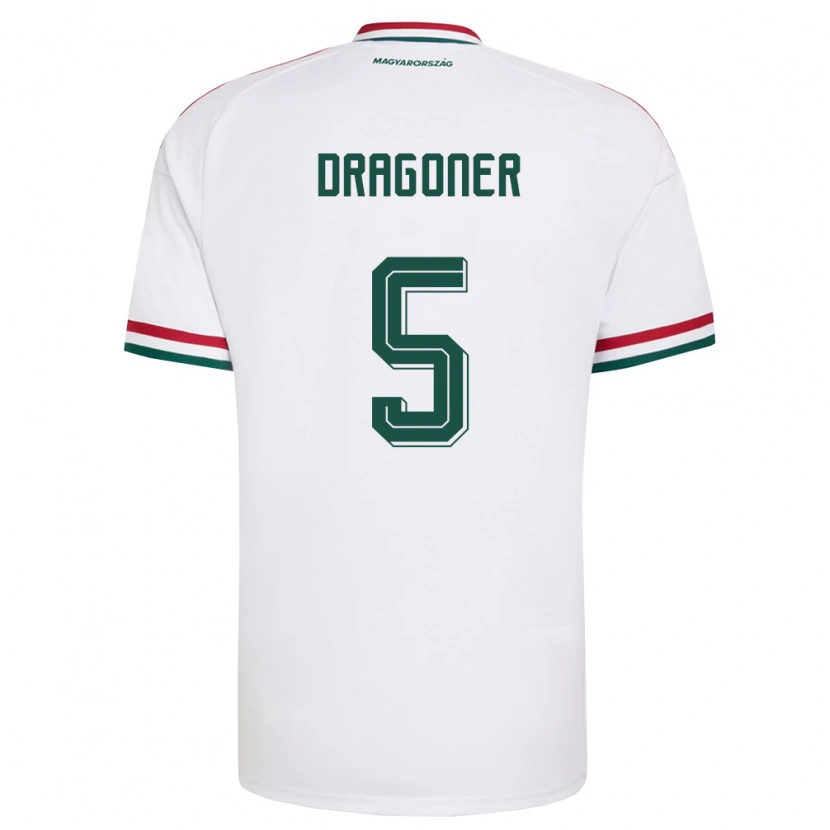 Danxen Kid Hungary Áron Dragóner #5 White Red Green Away Jersey 26-28 T-Shirt