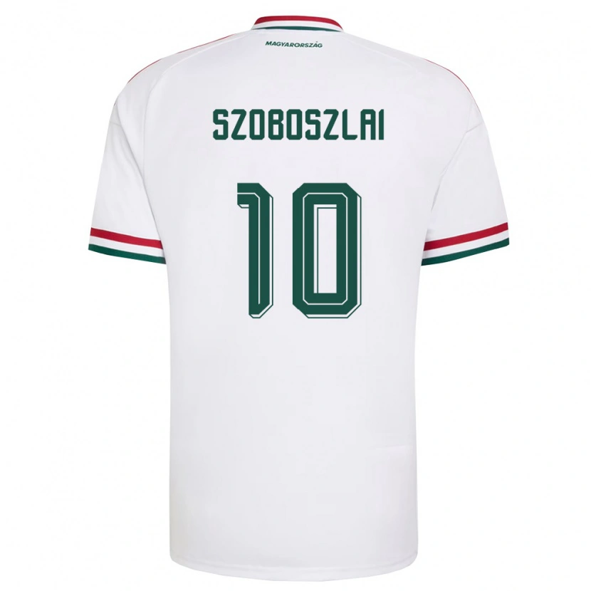 Danxen Kid Hungary Dominik Szoboszlai #10 White Red Green Away Jersey 26-28 T-Shirt