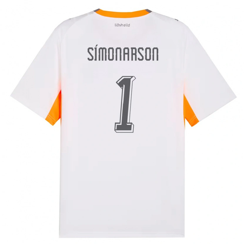 Danxen Kid Iceland Jón Sölvi Símonarson #1 White Orange Gray Away Jersey 26-28 T-Shirt