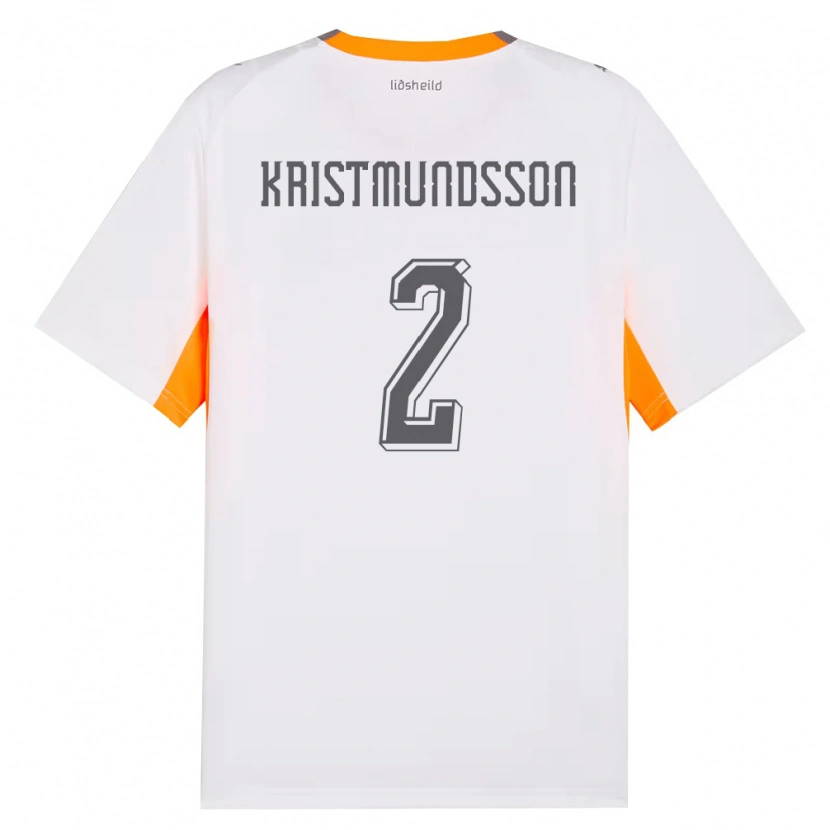 Danxen Kid Iceland Darri Kristmundsson #2 White Orange Gray Away Jersey 26-28 T-Shirt