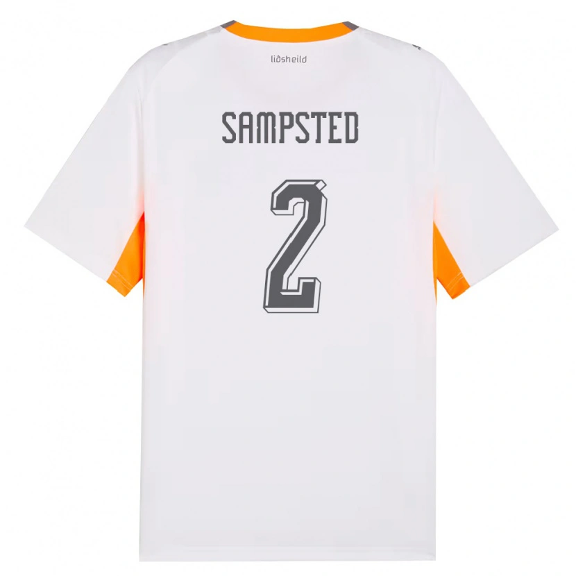 Danxen Kid Iceland Alfons Sampsted #2 White Orange Gray Away Jersey 26-28 T-Shirt