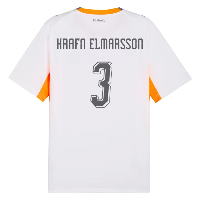 Danxen Kid Iceland Leó Hrafn Elmarsson #3 White Orange Gray Away Jersey 26-28 T-Shirt