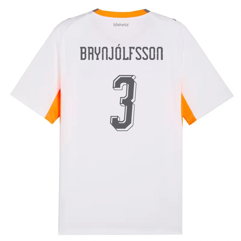 Danxen Kid Iceland Bjarni Gudjón Brynjólfsson #3 White Orange Gray Away Jersey 26-28 T-Shirt