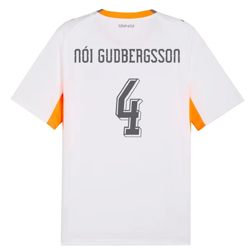 Danxen Kid Iceland Kolbeinn Nói Gudbergsson #4 White Orange Gray Away Jersey 26-28 T-Shirt