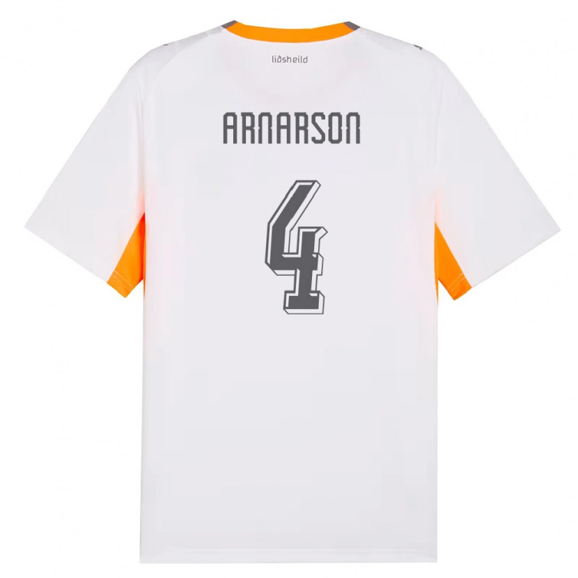 Danxen Kid Iceland Nökkvi Arnarson #4 White Orange Gray Away Jersey 26-28 T-Shirt